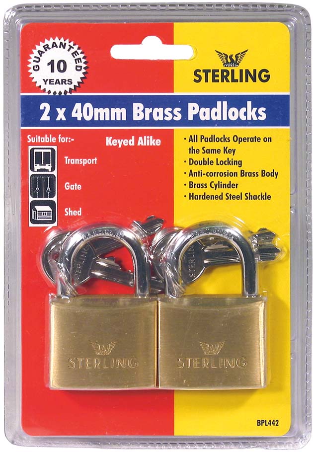 Sterling P/lock Twinpack 40mm K/A BPL442
