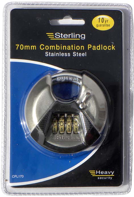 70mm S/Steel Disc Comb P/lock (BURG) 23C70