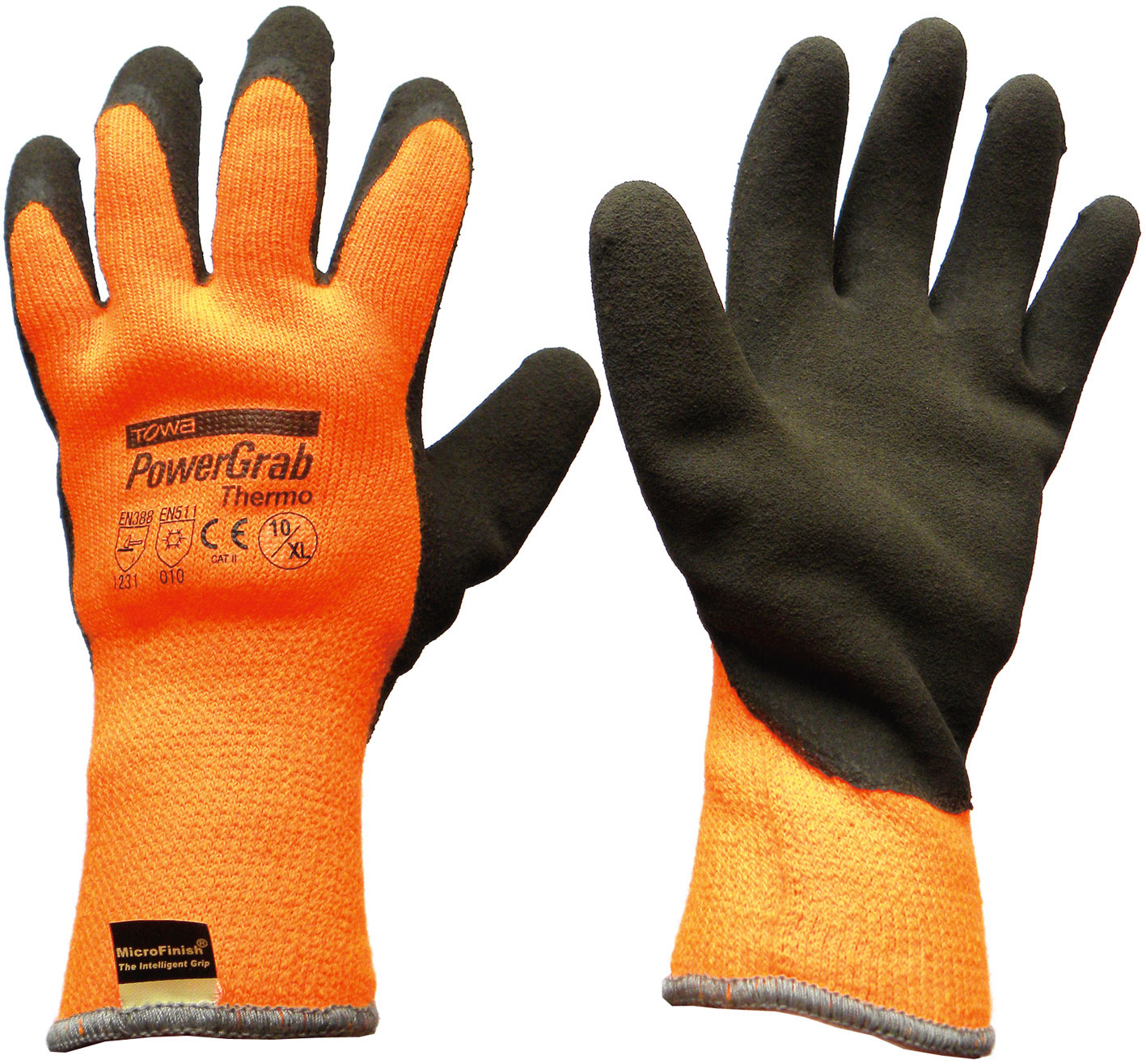 OFFER PC15 P/Grab Thermo Gloves LARGE ORANGE Towa
