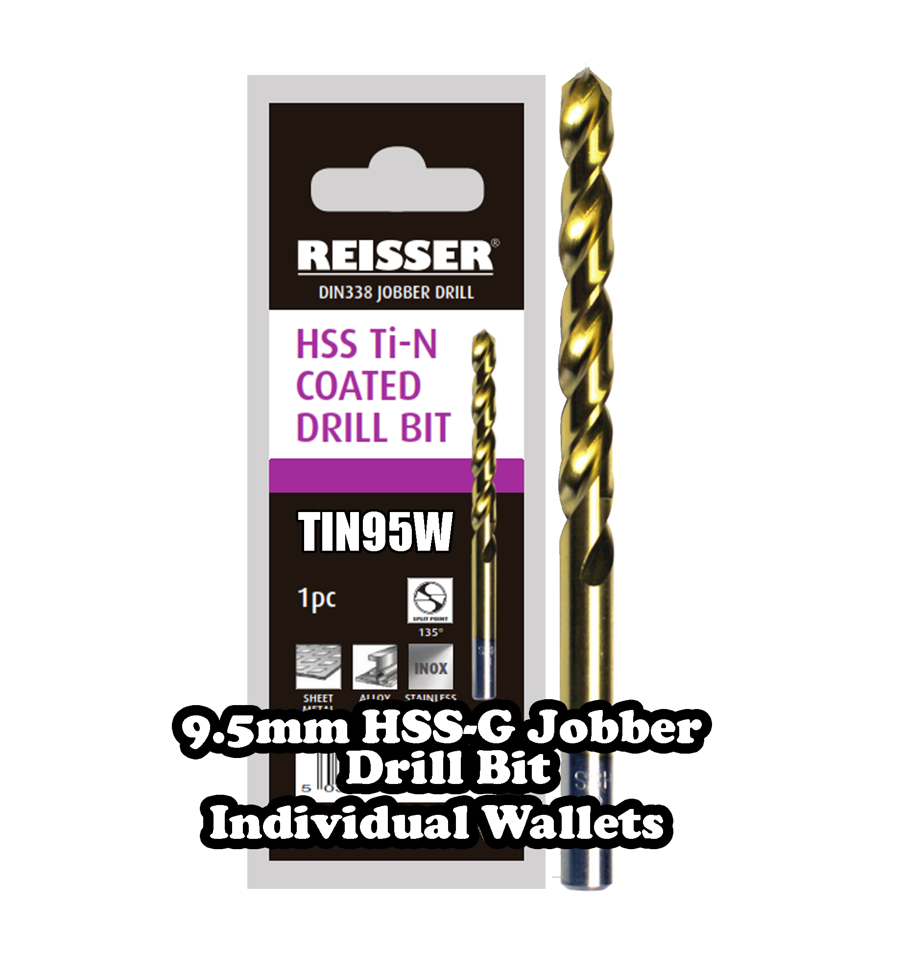 9.5mm HSS Jobber Drill Bit (SINGLE WALLET)