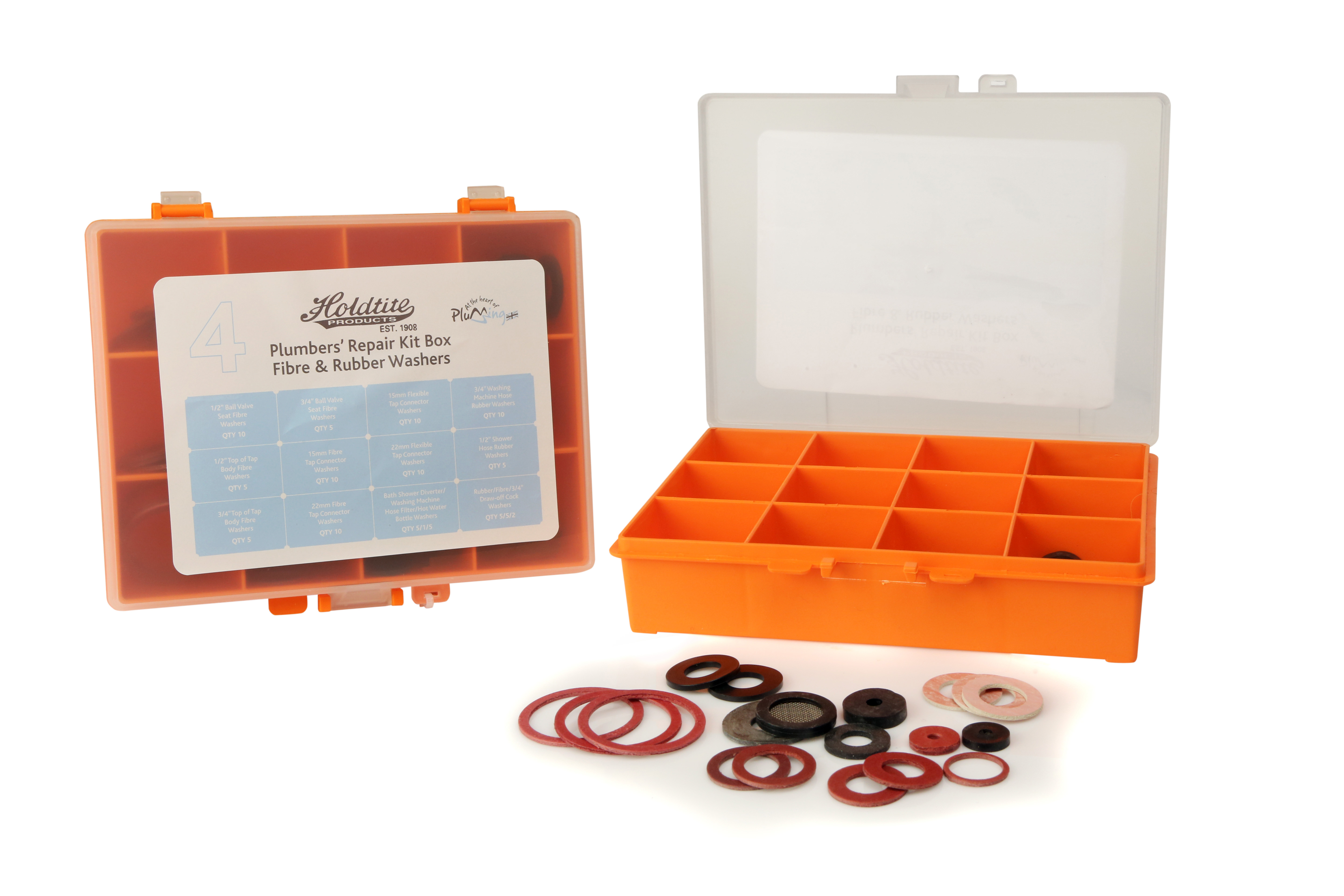 Plumbers Rubber & Fibre Washer Repair Kit (Orange)
